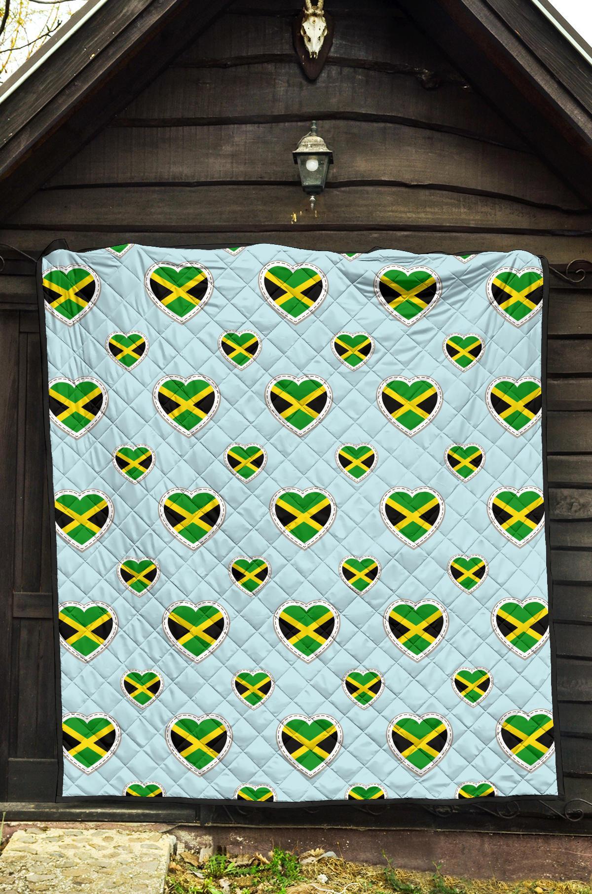 Jamaican Heart Pattern Print Quilt-grizzshop