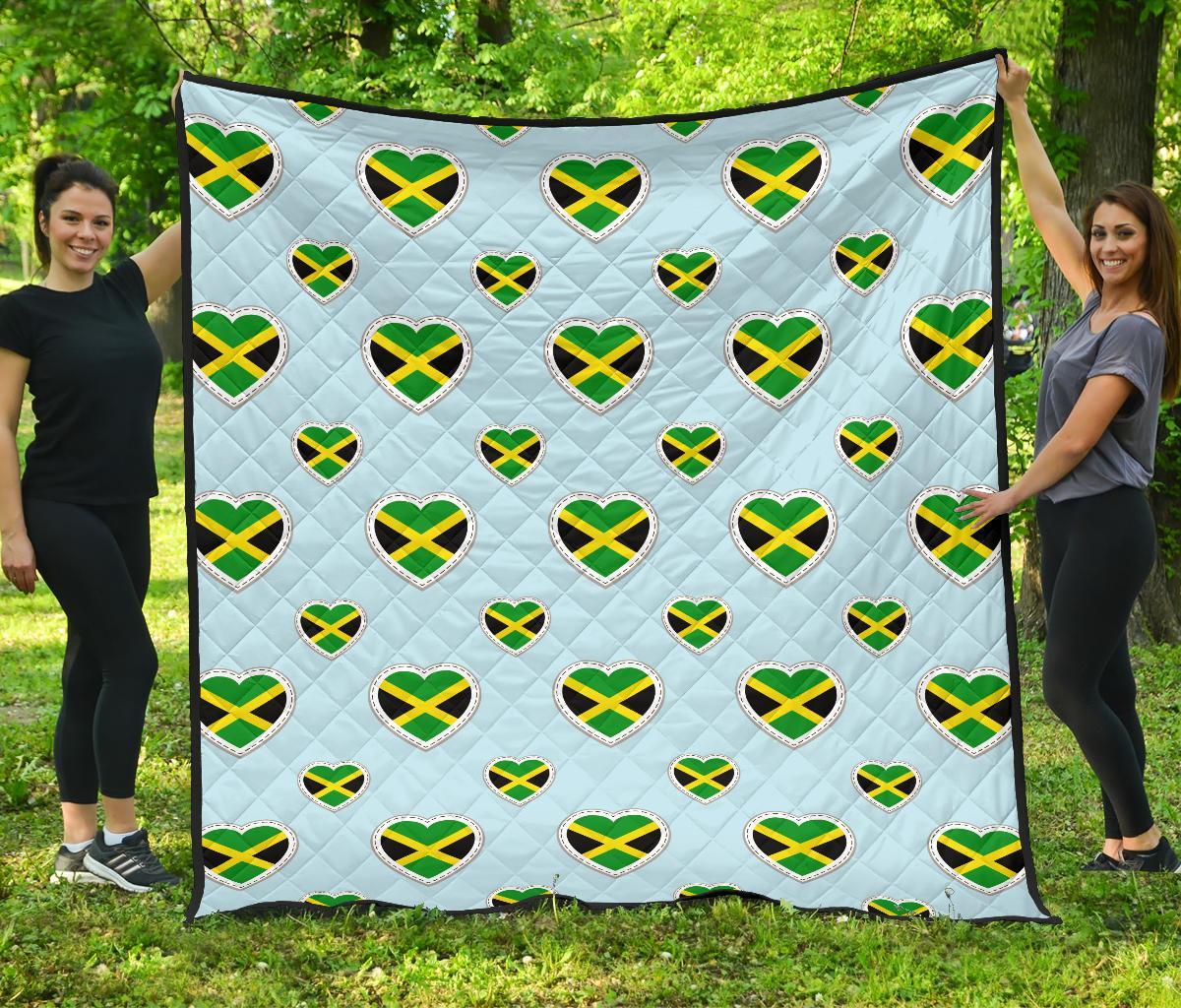 Jamaican Heart Pattern Print Quilt-grizzshop