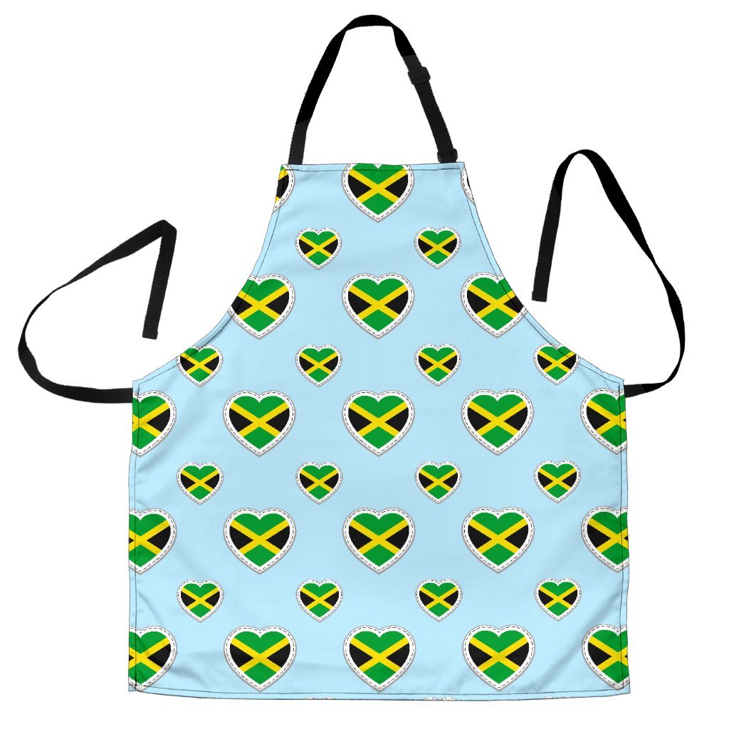 Jamaican Heart Pattern Print Women's Apron-grizzshop