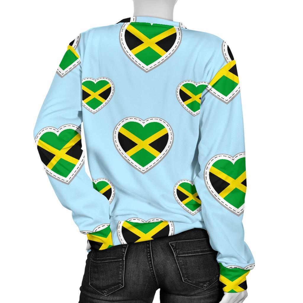 Jamaican Heart Pattern Print Women's Sweatshirt-grizzshop