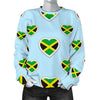 Jamaican Heart Pattern Print Women's Sweatshirt-grizzshop