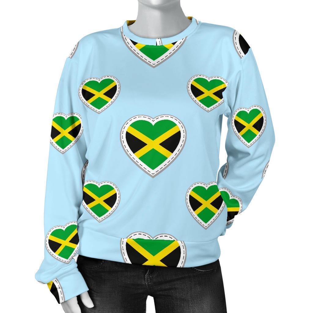 Jamaican Heart Pattern Print Women's Sweatshirt-grizzshop