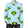 Jamaican Heart Pattern Print Women's Sweatshirt-grizzshop