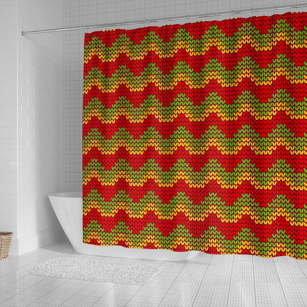 Jamaican Pattern Print Bathroom Shower Curtain-grizzshop