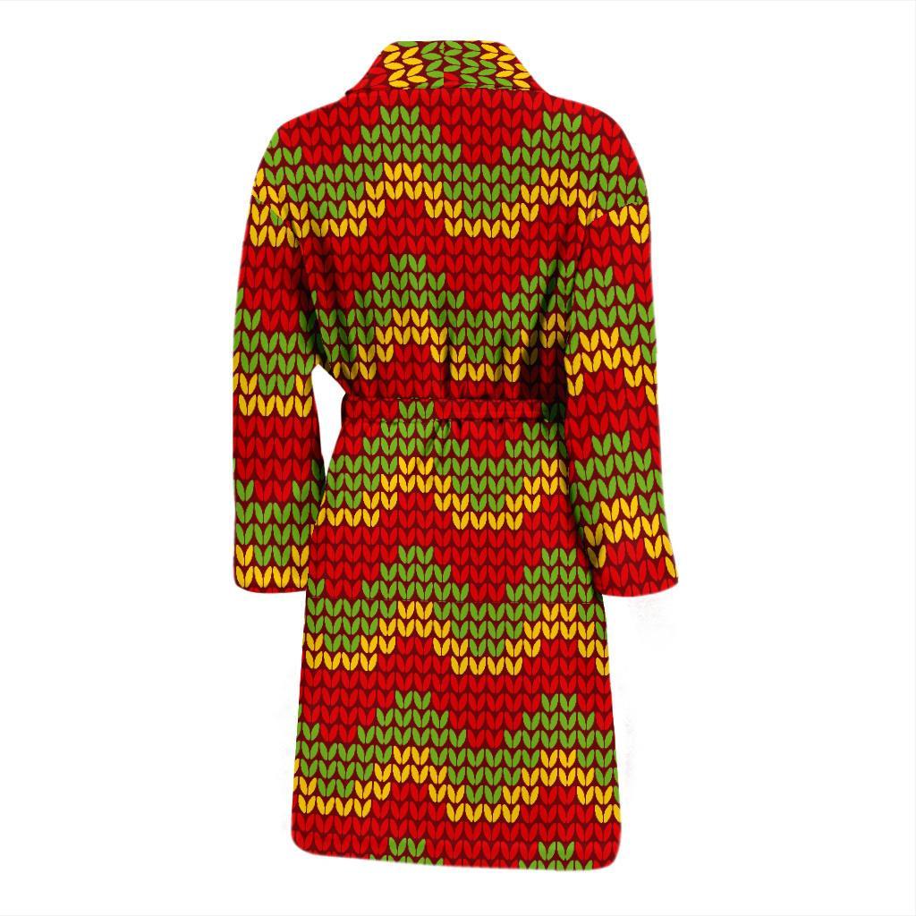 Jamaican Pattern Print Men Long Robe-grizzshop