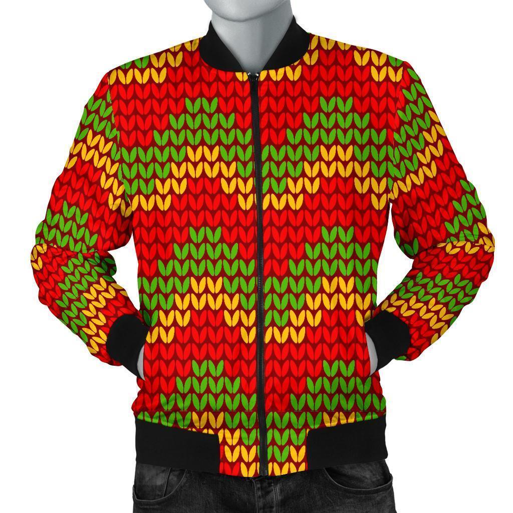 Jamaican Pattern Print Men's Bomber Jacket-grizzshop