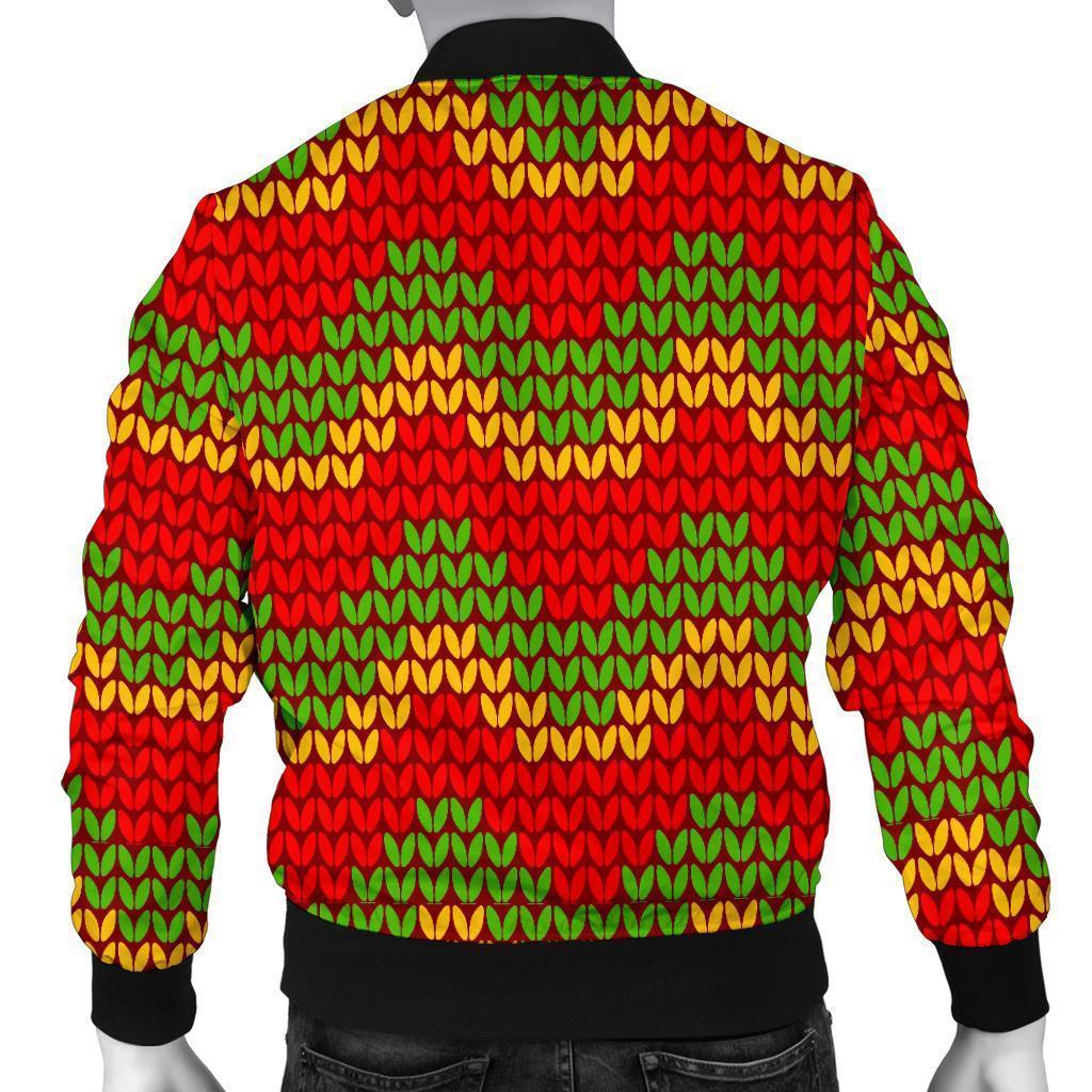 Jamaican Pattern Print Men's Bomber Jacket-grizzshop