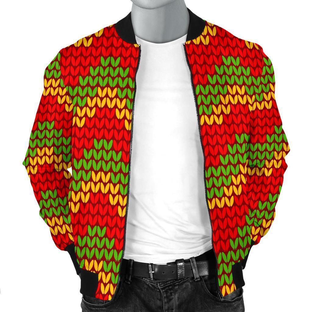 Jamaican Pattern Print Men's Bomber Jacket-grizzshop