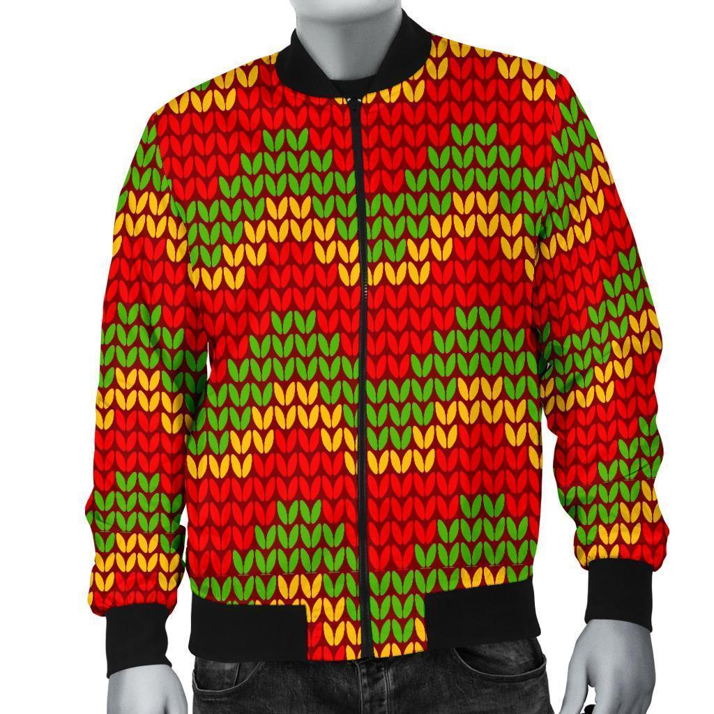 Jamaican Pattern Print Men's Bomber Jacket-grizzshop