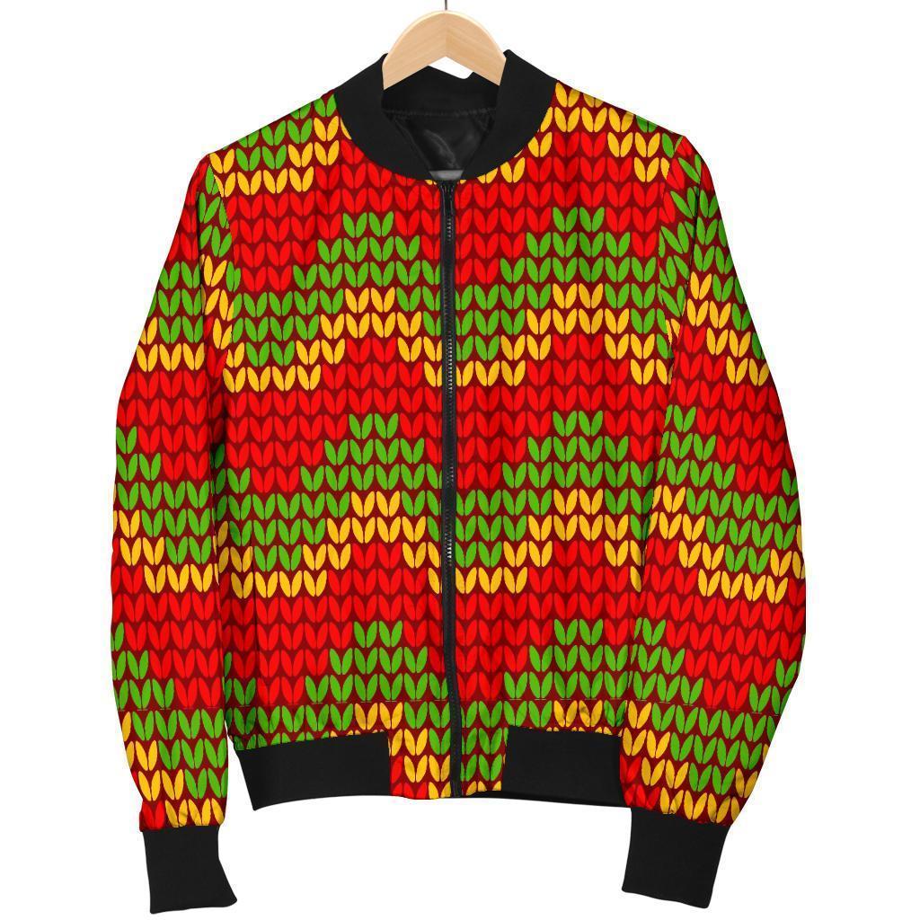 Jamaican Pattern Print Men's Bomber Jacket-grizzshop