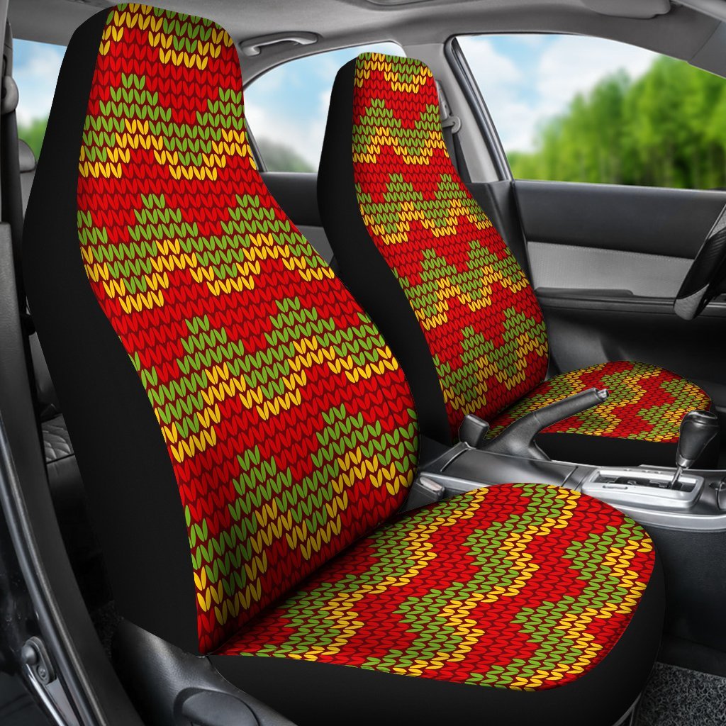 Jamaican Pattern Print Universal Fit Car Seat Covers-grizzshop