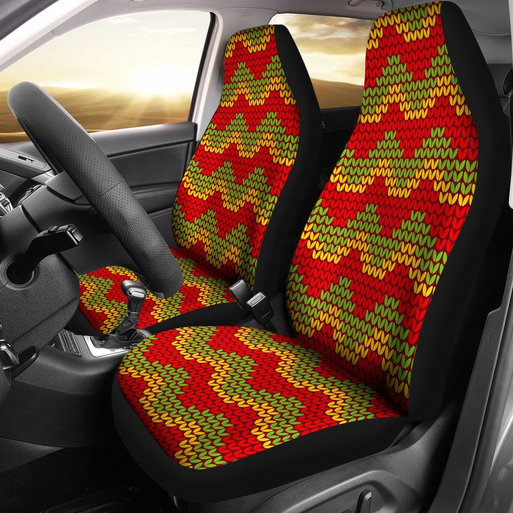 Jamaican Pattern Print Universal Fit Car Seat Covers-grizzshop