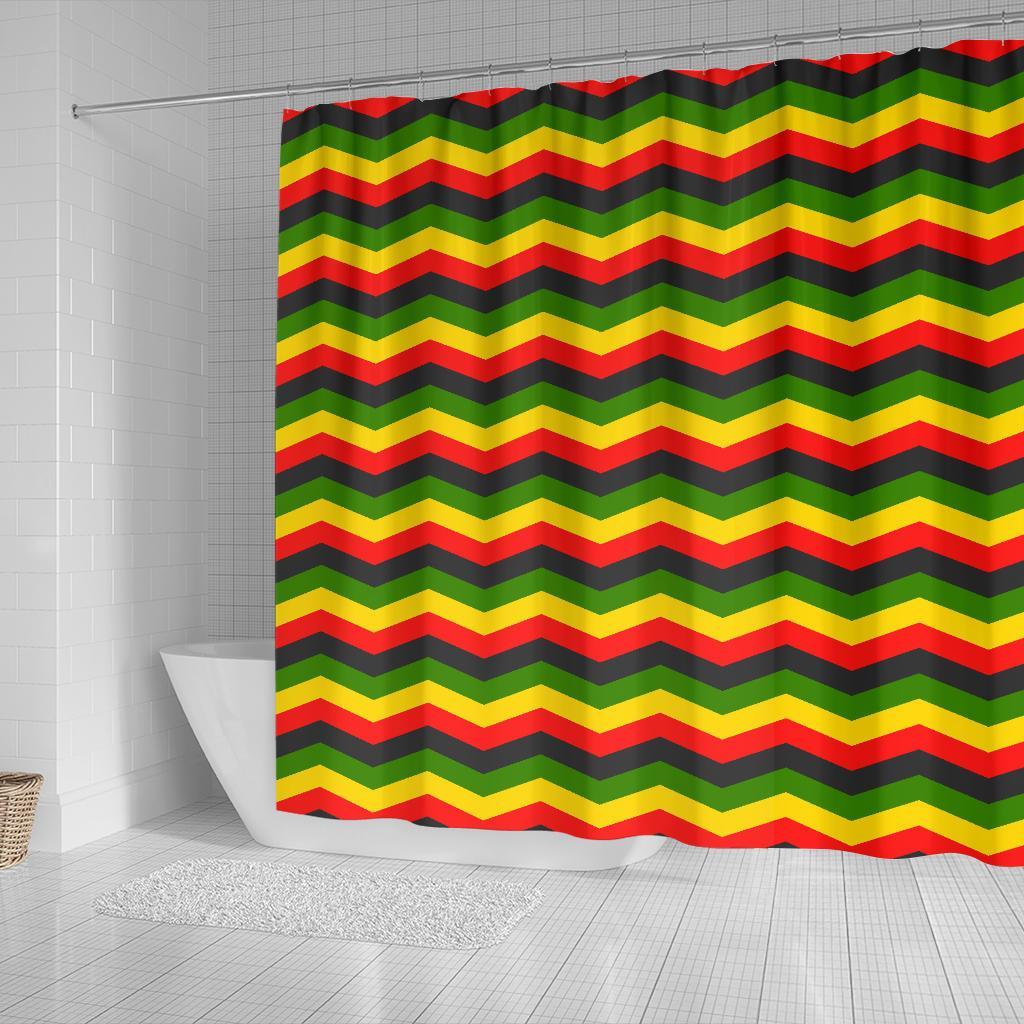 Jamaican Print Pattern Bathroom Shower Curtain-grizzshop
