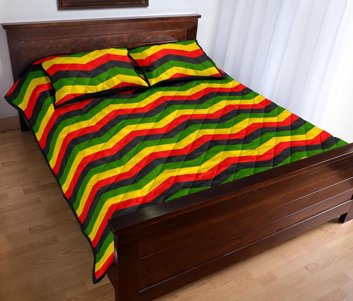 Jamaican Print Pattern Bed Set Quilt-grizzshop