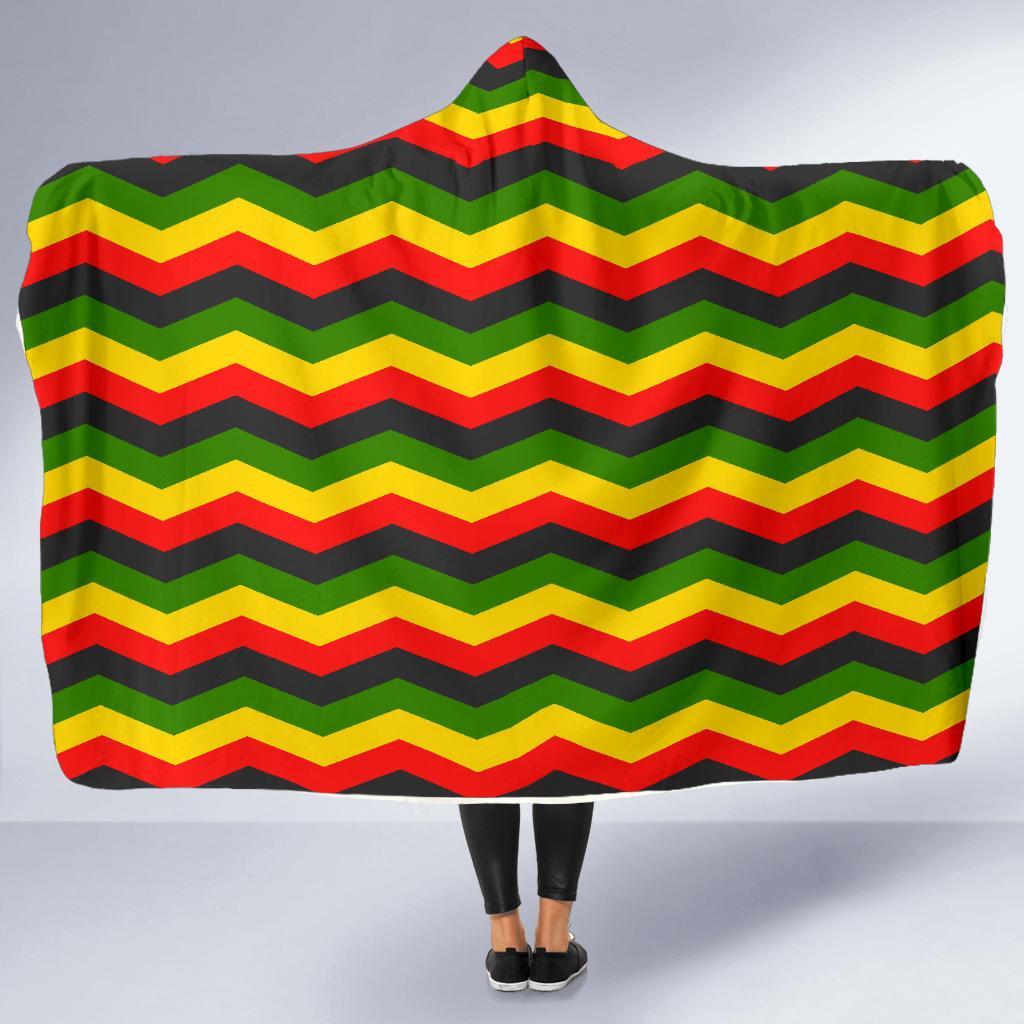 Jamaican Print Pattern Hooded Blanket-grizzshop