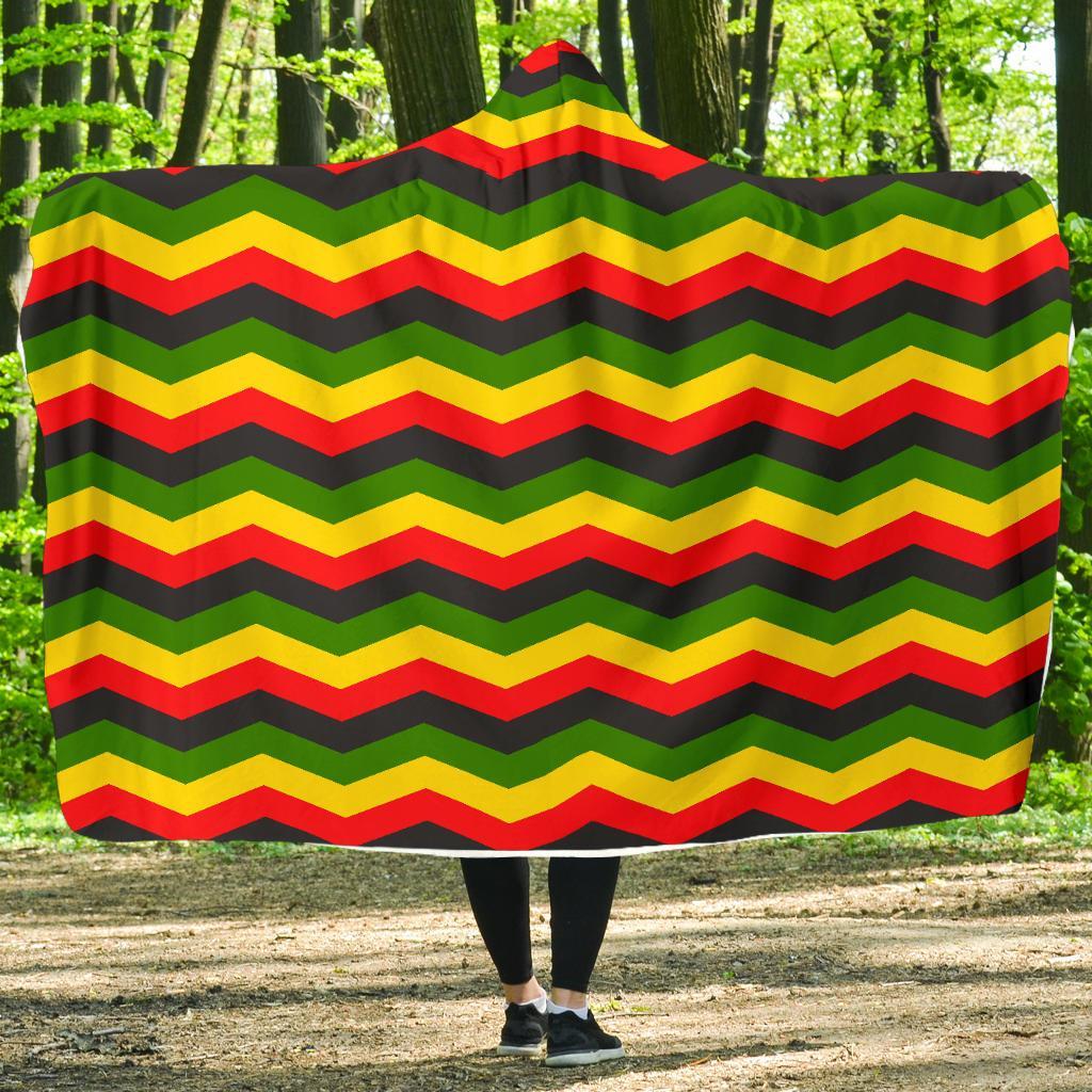 Jamaican Print Pattern Hooded Blanket-grizzshop