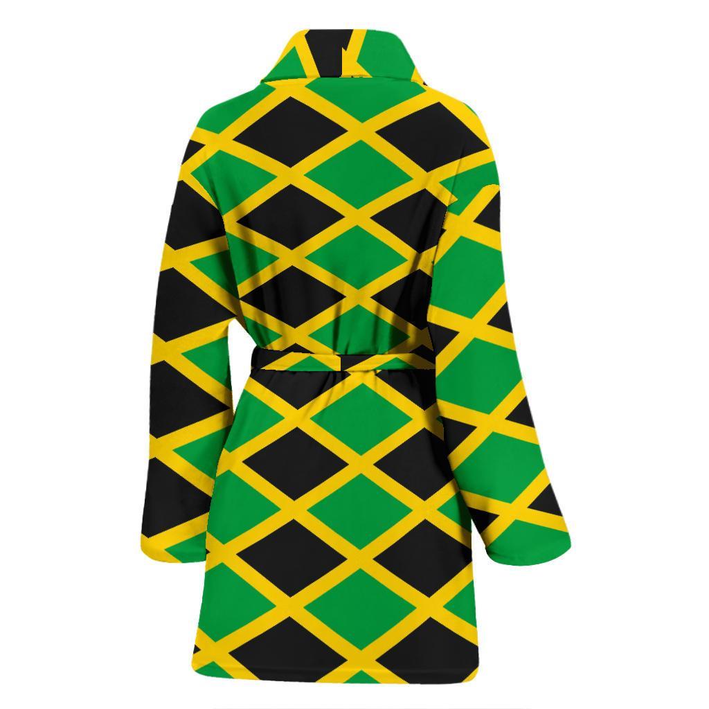 Jamaican Flag Pattern Print Women Long Robe-grizzshop