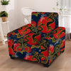 Janpanese Dragon Print Armchair Cover-grizzshop