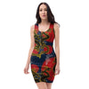 Janpanese Dragon Print Bodycon Dress-grizzshop