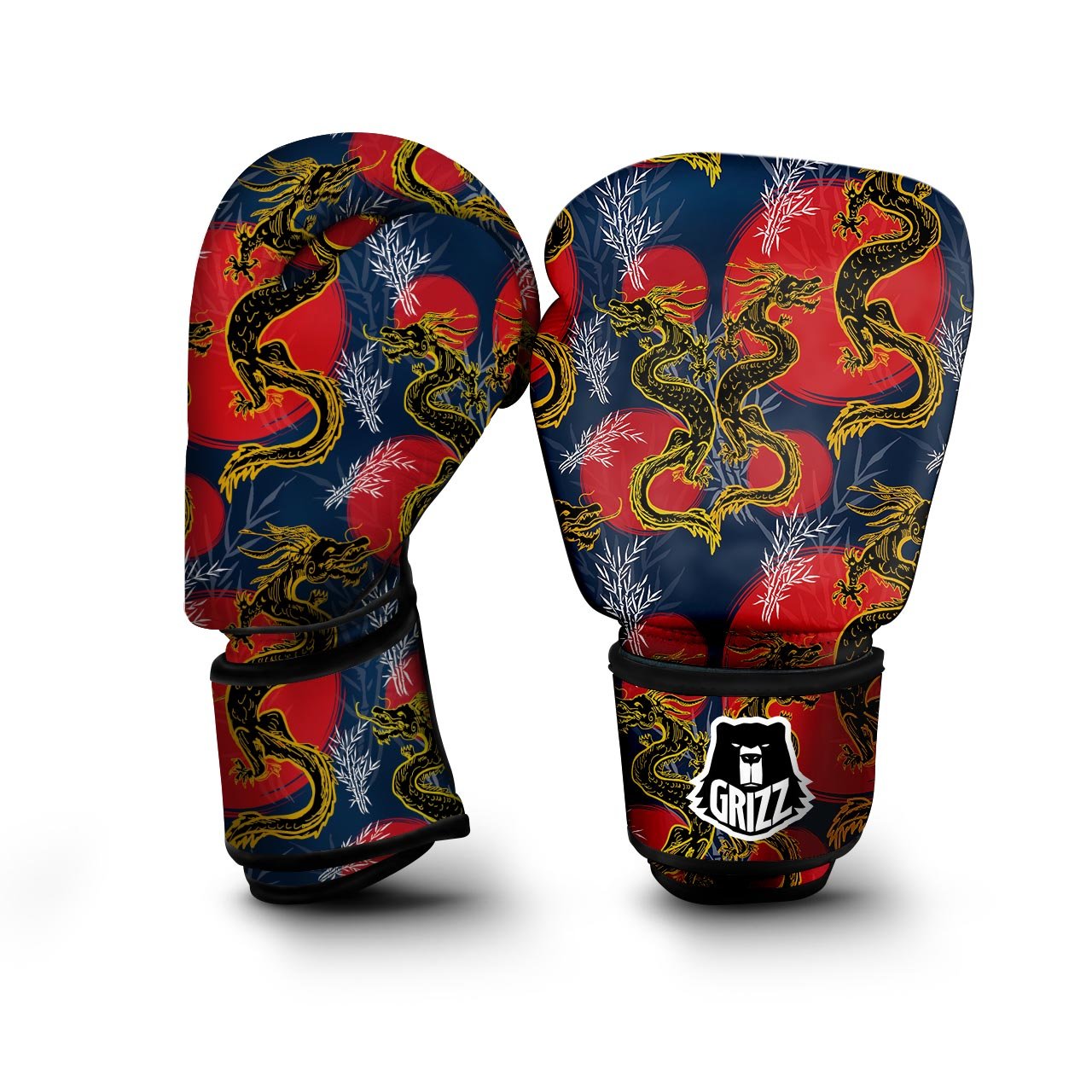 Janpanese Dragon Print Boxing Gloves-grizzshop