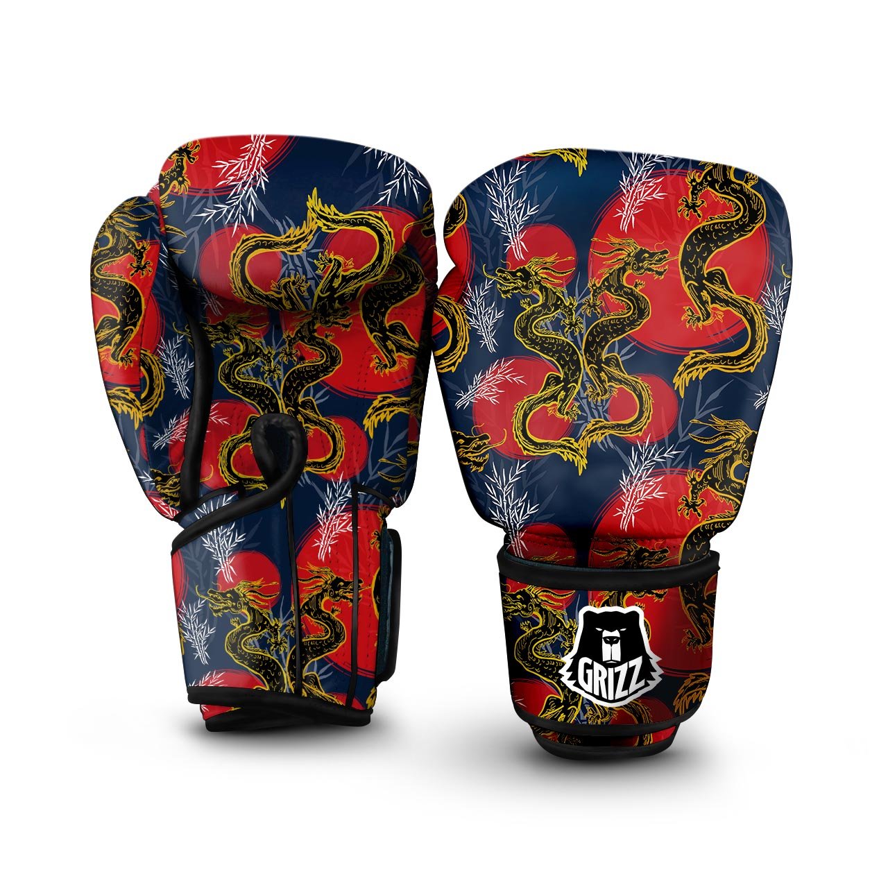 Janpanese Dragon Print Boxing Gloves-grizzshop