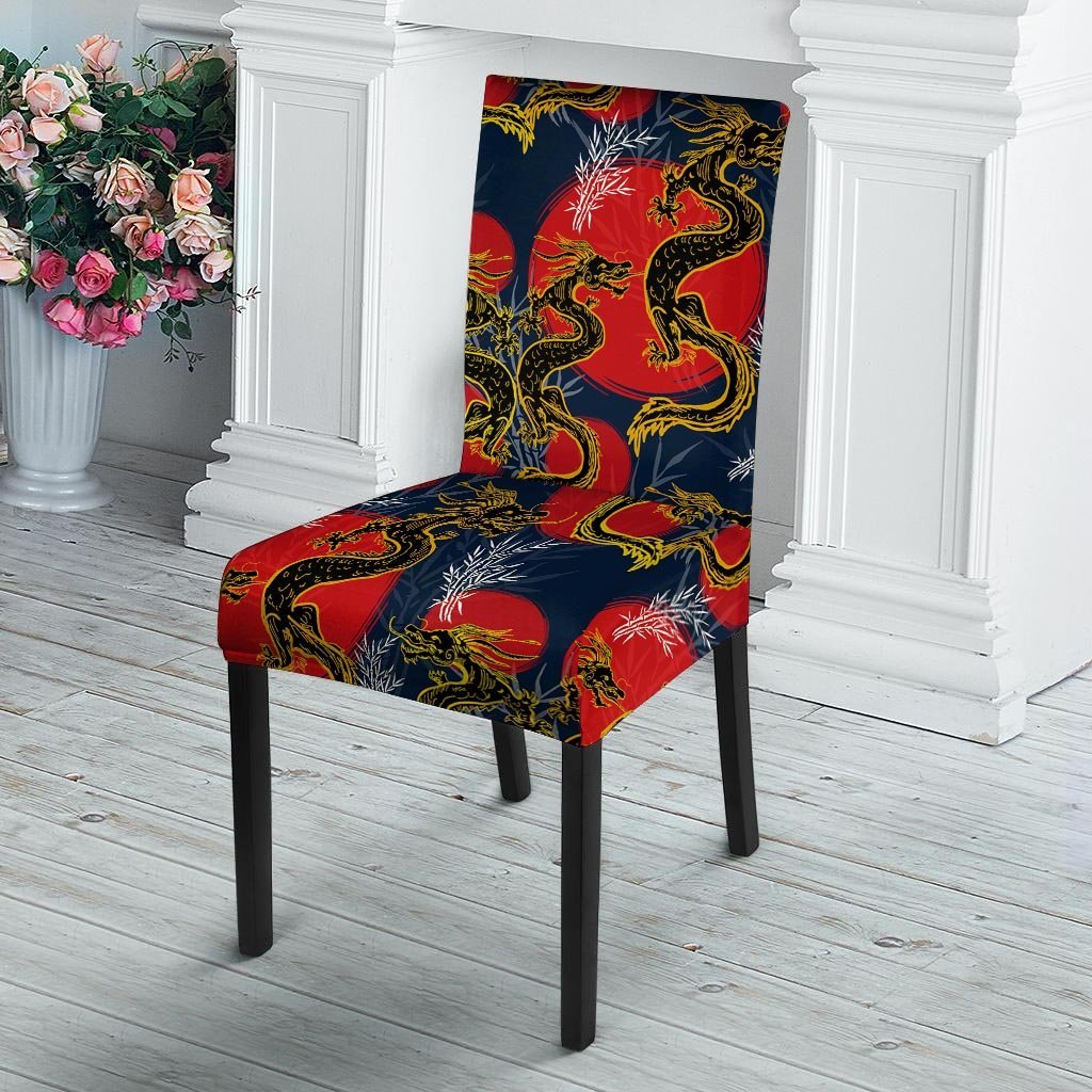 Janpanese Dragon Print Chair Cover-grizzshop
