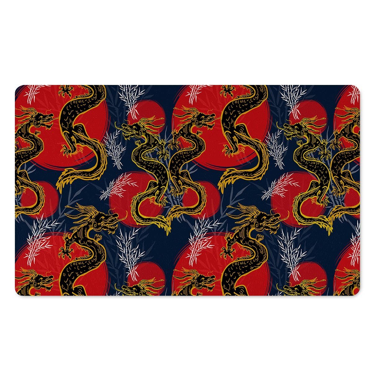 Janpanese Dragon Print Door Mat-grizzshop