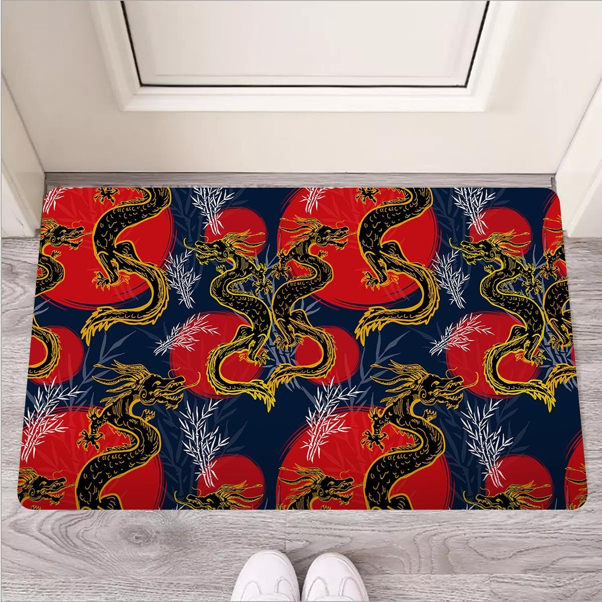 Janpanese Dragon Print Door Mat-grizzshop