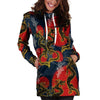 Janpanese Dragon Print Hoodie Dress-grizzshop