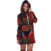 Janpanese Dragon Print Hoodie Dress-grizzshop