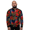 Janpanese Dragon Print Men's Bomber Jacket-grizzshop