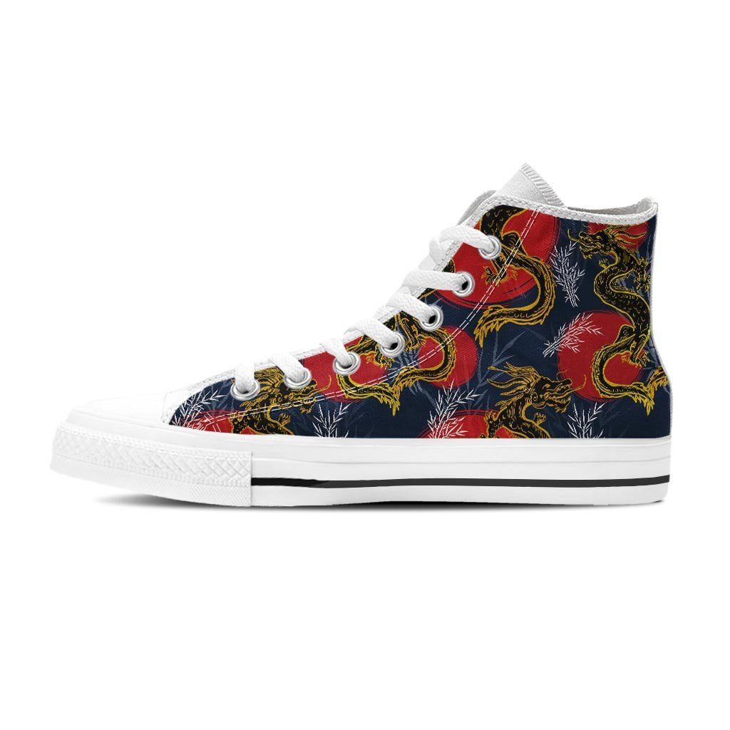 Janpanese Dragon Print Women's High Top Shoes-grizzshop