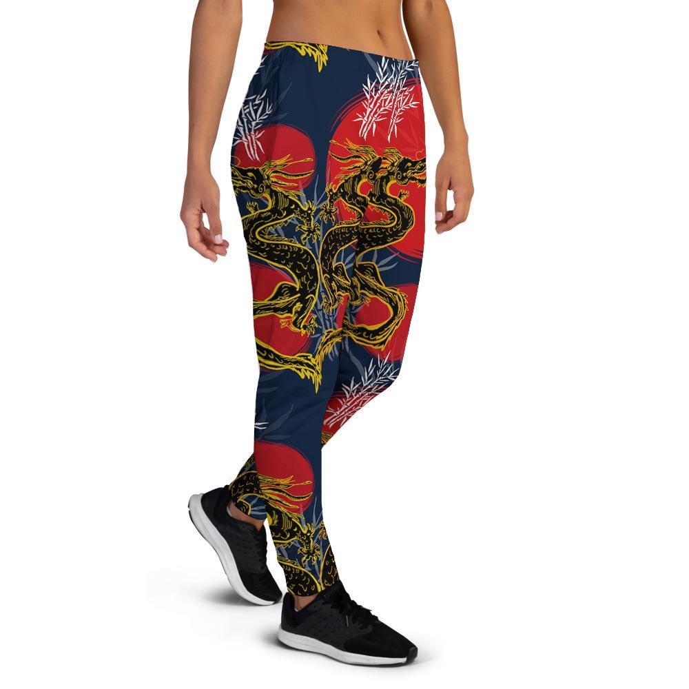 Janpanese Dragon Print Women's Joggers-grizzshop