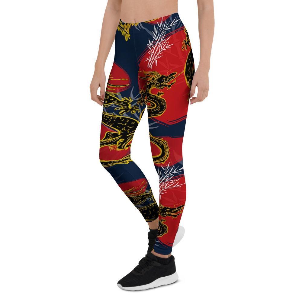 Janpanese Dragon Print Women's Leggings-grizzshop