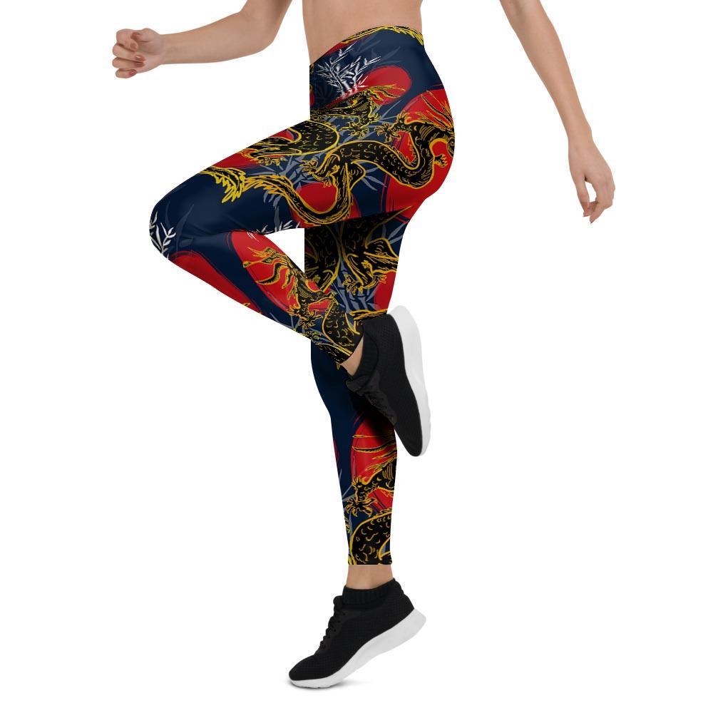 Janpanese Dragon Print Women's Leggings-grizzshop