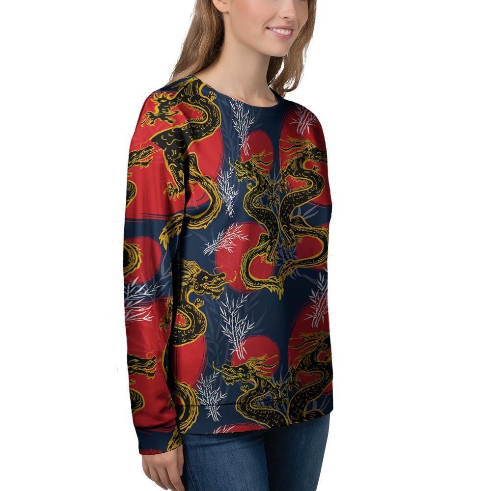 Janpanese Dragon Print Women's Sweatshirt-grizzshop