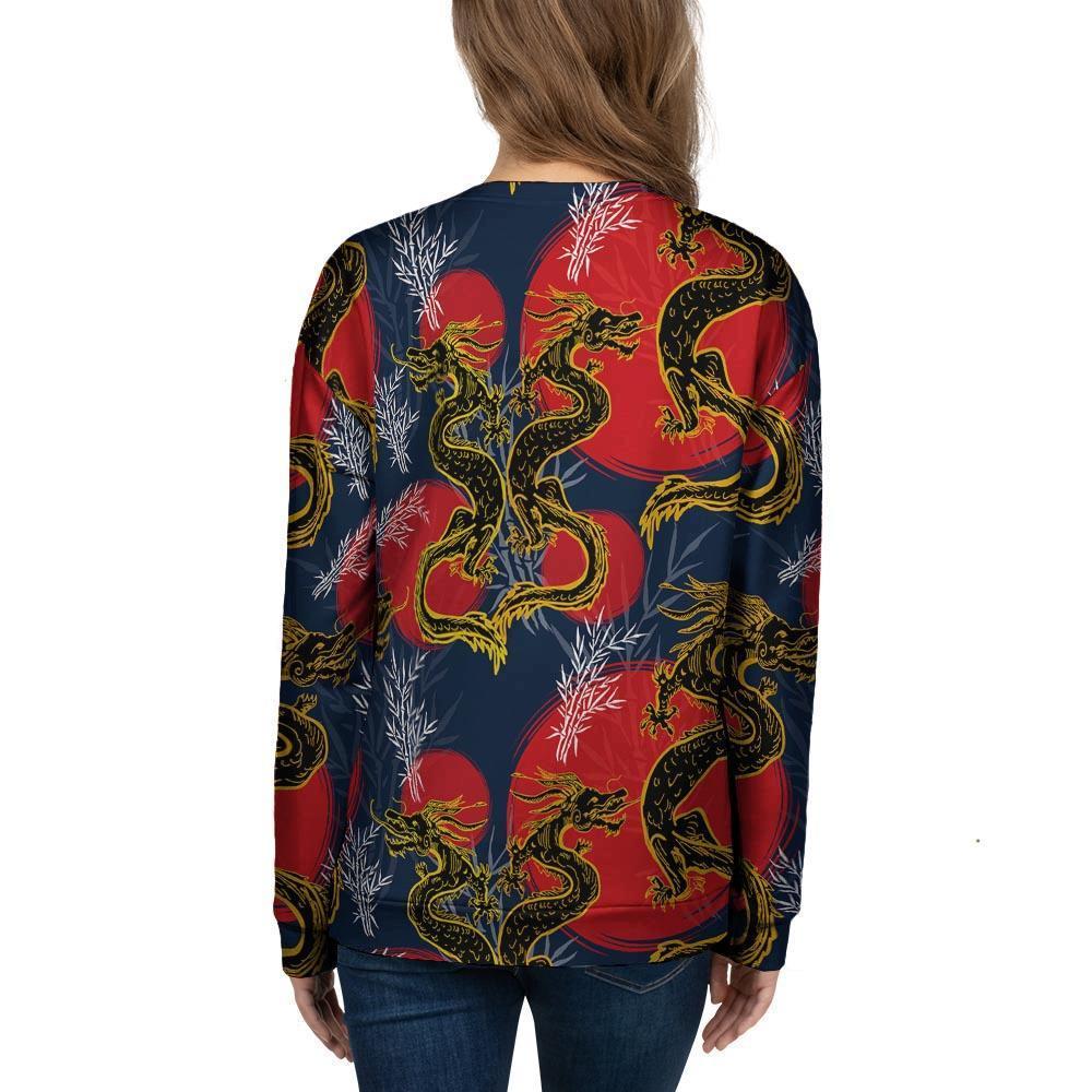 Janpanese Dragon Print Women's Sweatshirt-grizzshop