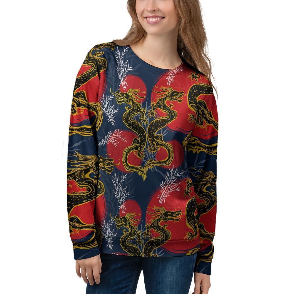 Janpanese Dragon Print Women's Sweatshirt-grizzshop