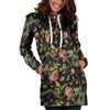 Janpanese Floral Dragon Print Hoodie Dress-grizzshop