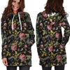 Janpanese Floral Dragon Print Hoodie Dress-grizzshop