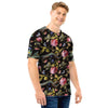 Janpanese Floral Dragon Print Men T Shirt-grizzshop