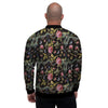 Janpanese Floral Dragon Print Men's Bomber Jacket-grizzshop