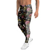 Janpanese Floral Dragon Print Men's Leggings-grizzshop