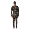 Janpanese Floral Dragon Print Men's Pajamas-grizzshop