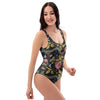 Janpanese Floral Dragon Print One Piece Swimsuite-grizzshop