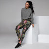 Janpanese Floral Dragon Print Women's Joggers-grizzshop