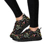 Janpanese Floral Dragon Print Women's Sneakers-grizzshop