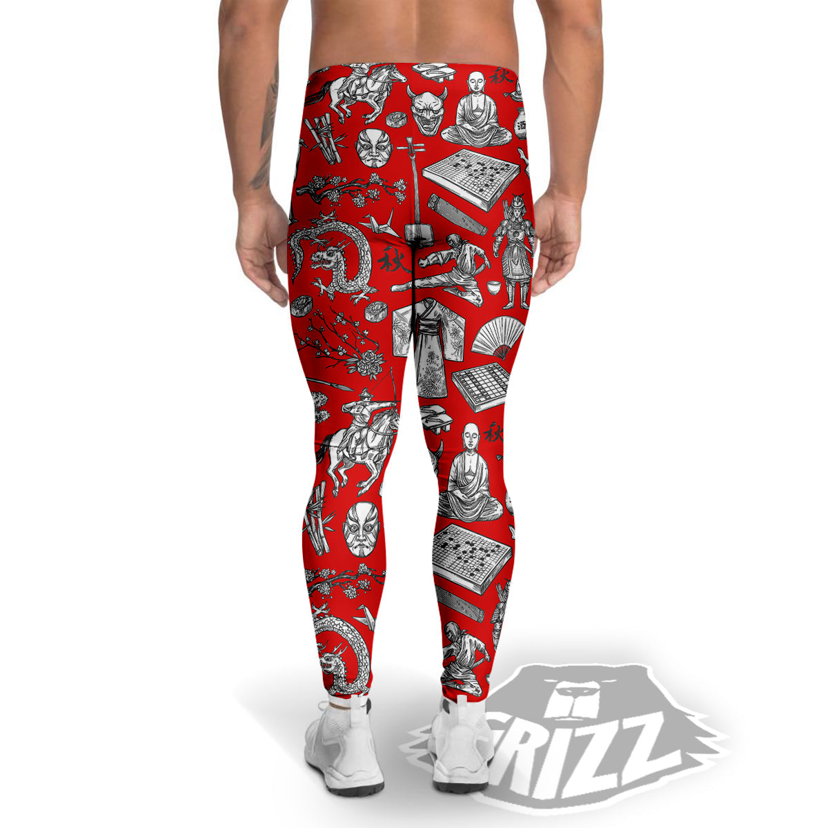 Japan History And Culture Print Pattern Men's Leggings-grizzshop