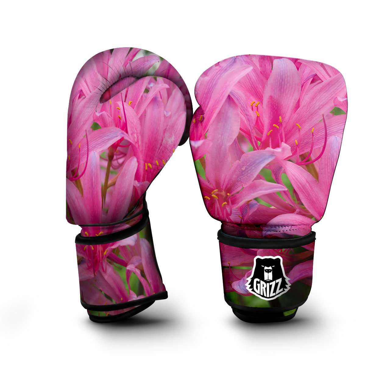 Japanese Amaryllis Purple And Pink Print Boxing Gloves-grizzshop