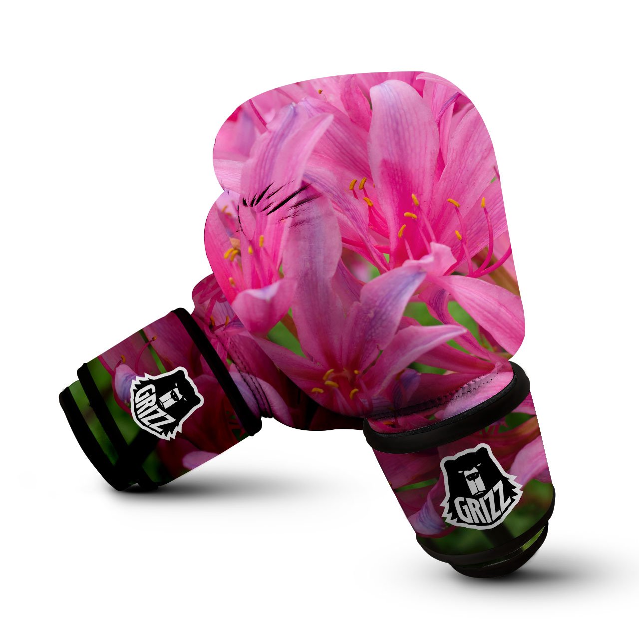Japanese Amaryllis Purple And Pink Print Boxing Gloves-grizzshop